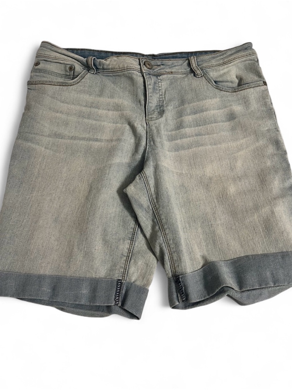 Faded Glory Men's Women’s Casual Light Wash Denim Shorts